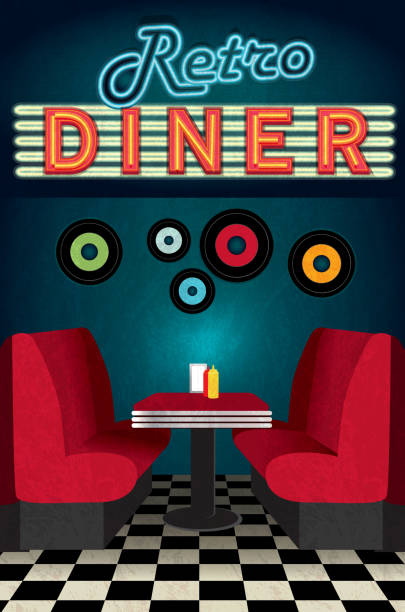 istock Royalty free Late night retro 50s Diner scene neon sign 538264543