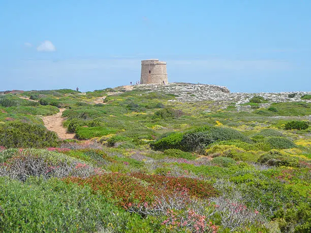View of Punta Prima in the island of Minorca, Spain
