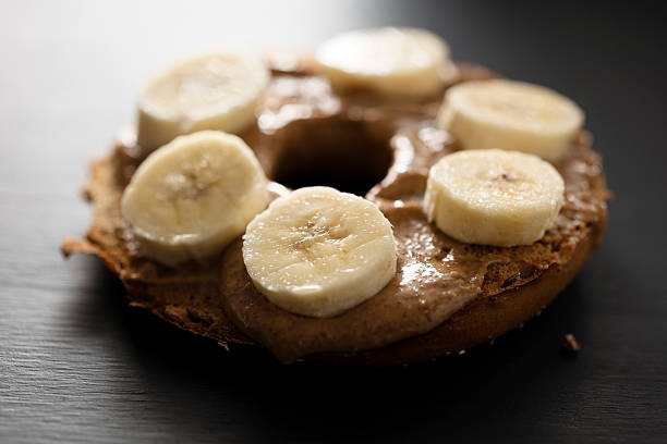 Almond Butter Bagel with Sliced banana