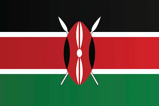 Vector illustration of Flag of Kenya