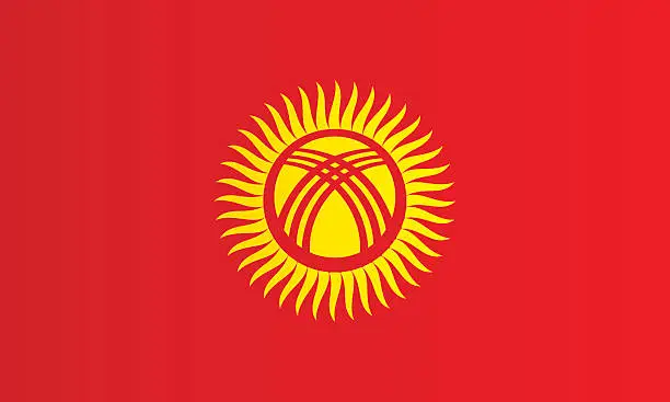 Vector illustration of Flag of Kyrgyzstan