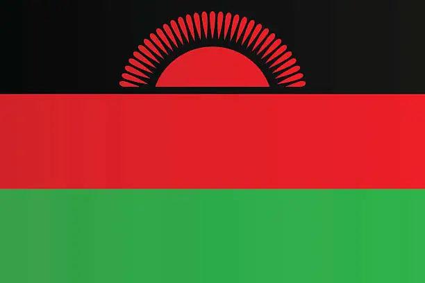 Vector illustration of Flag of Malawi