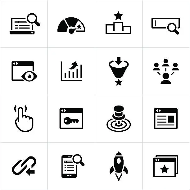 Vector illustration of SEM and SEO Icons