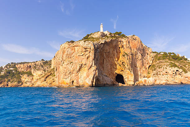 javea cabo de la nao leuchtturm cape in alicante - javea stock-fotos und bilder