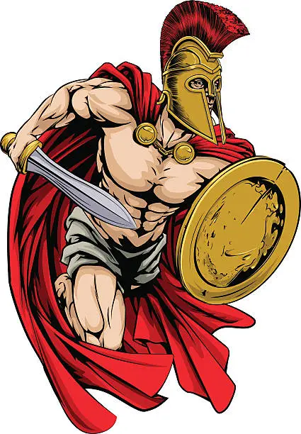 Vector illustration of Spartan mascot