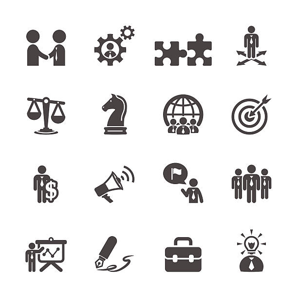 business and strategy icon set, vector eps10 vector art illustration