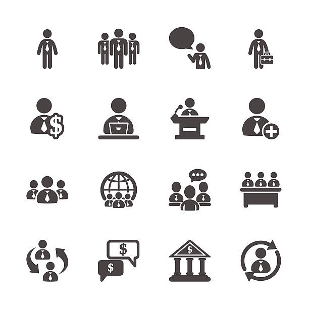 business people icon set, vector eps10 vector art illustration