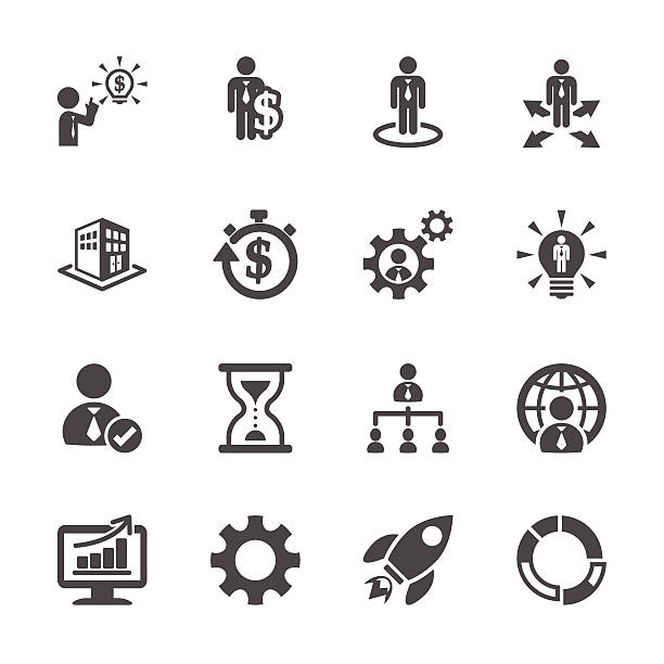 business and management icon set 4, vector eps10 vector art illustration