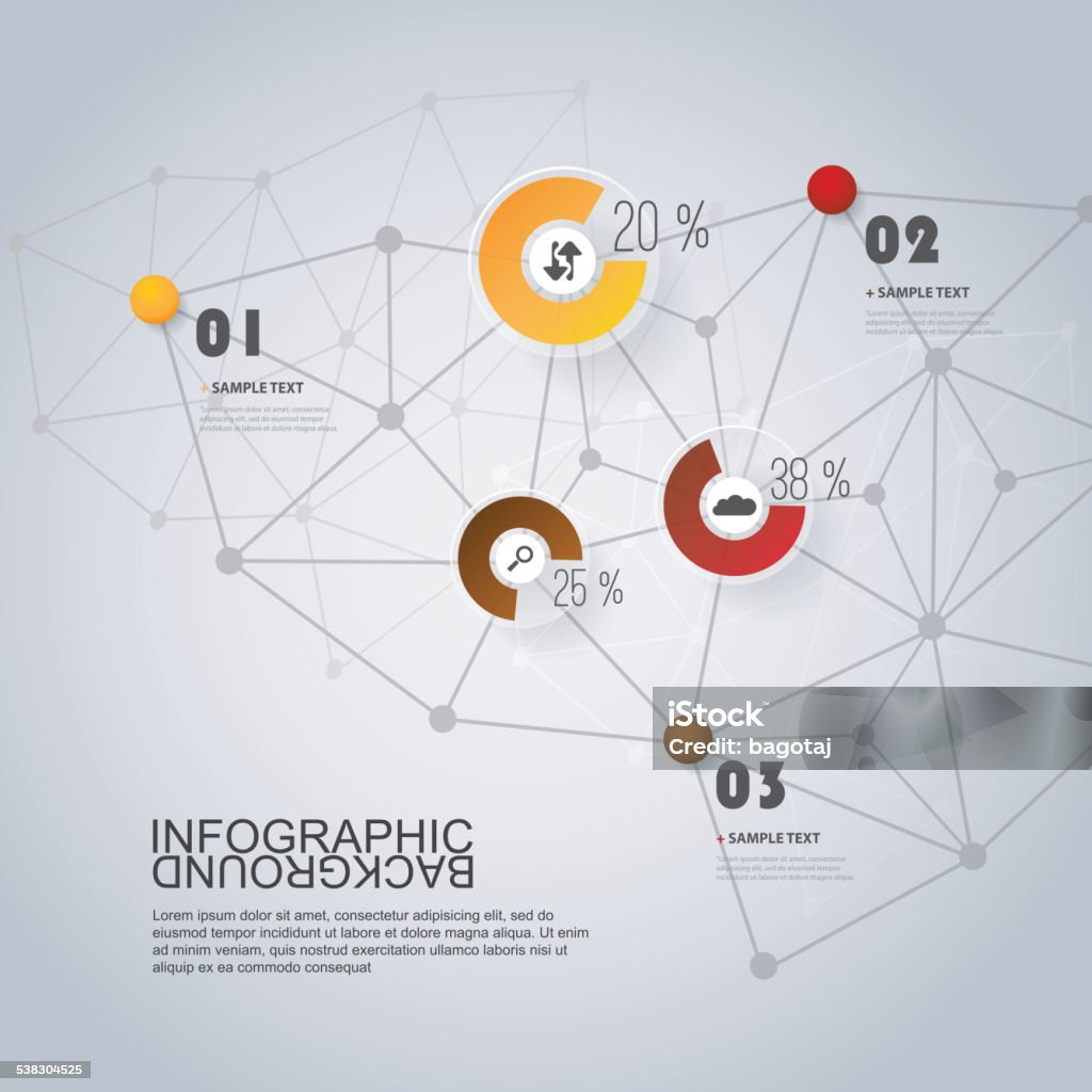 Infographic Design With Pie Charts Networks Stock Illustration ...