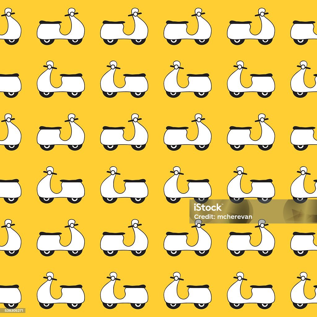 Seamless pattern with vespa scooters on yellow background Seamless pattern with small vespa scooters on yellow background 2015 stock vector