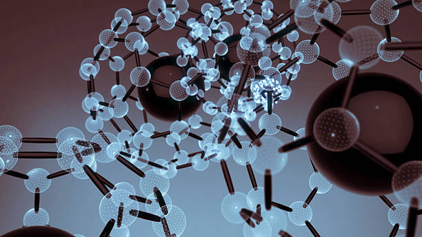 istock Abstract 3D Background Cyan And Brown Wire Atom Spheres 538306105
