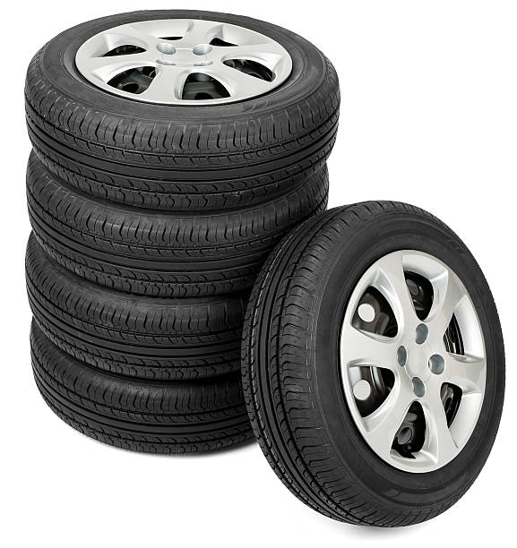 istock Closeup of five tires. Top view 538322758