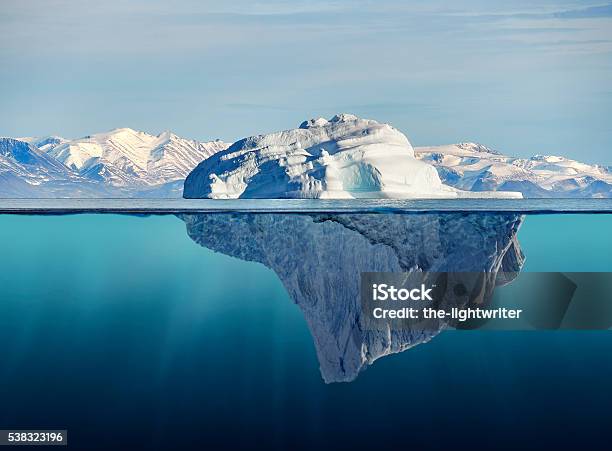 Iceberg With Above And Underwater View Stock Photo - Download Image Now - Iceberg - Ice Formation, Underwater, Antarctica