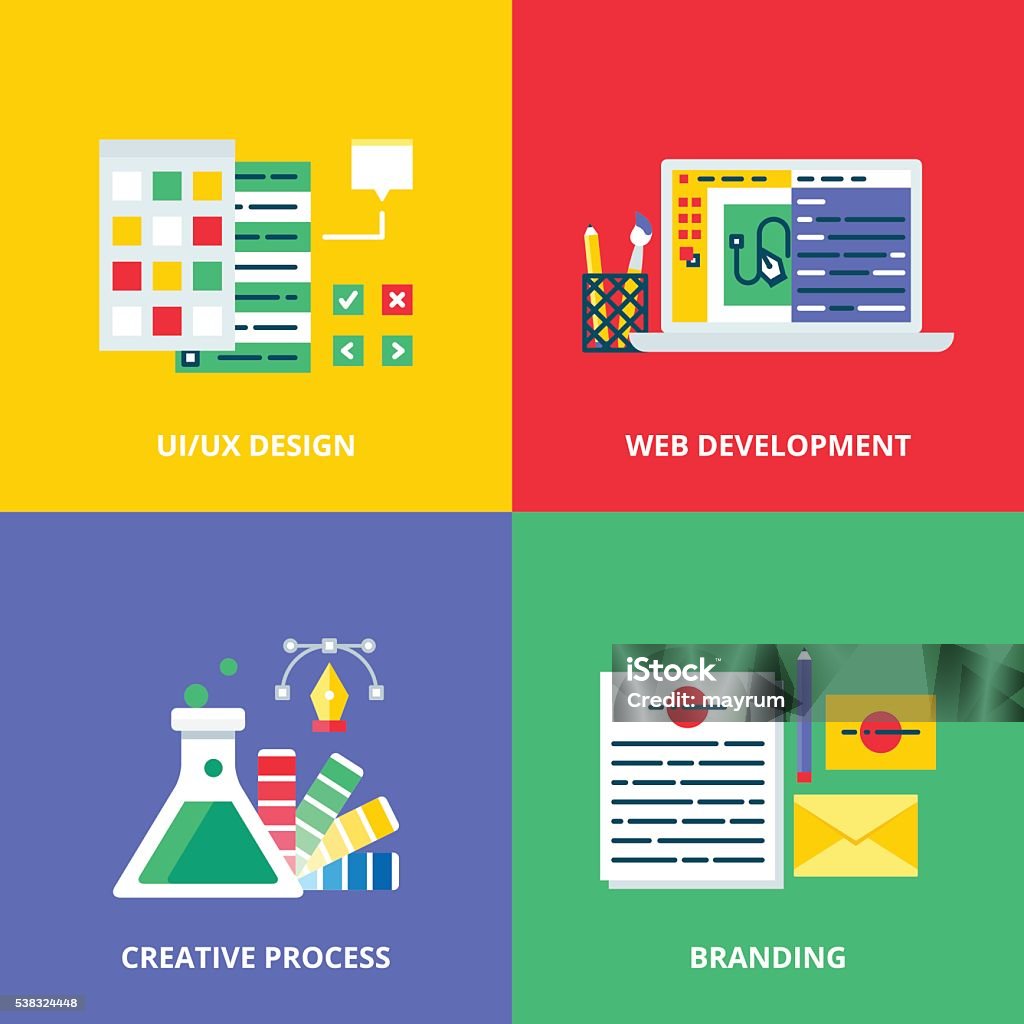 Ui Ux Design Web Development Creative Process Branding Stock ...