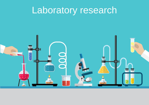 illustrations, cliparts, dessins animés et icônes de pharmacies scientifiques équipement. - medical research backgrounds laboratory chemistry class