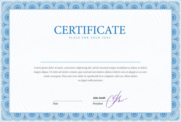 ilustrações, clipart, desenhos animados e ícones de modelo de certificado e de diplomas. - certificate frame diploma guilloche