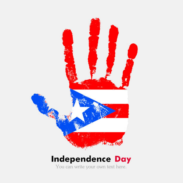 istock Handprint with the Flag of Puerto Rico in grunge style 538326962