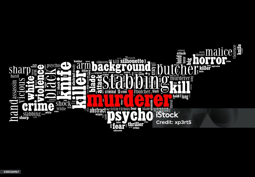 Murderer Text Text Collage Of Murderer Stock Photo - Download Image Now - 2015 ...