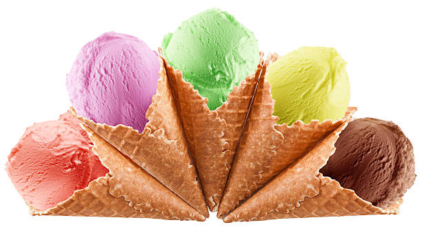 istock Colorful ice-creams in waffle cones. 538327031