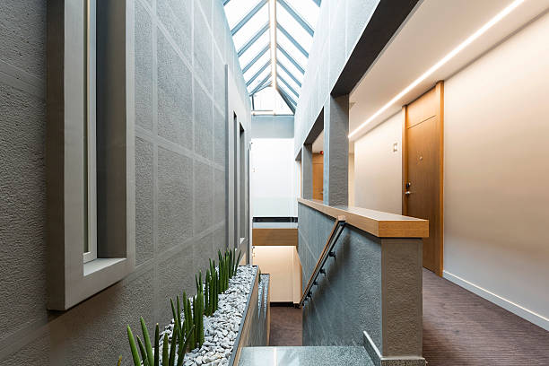 istock Hotel corridor with stairs 538329750