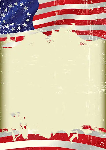 Vector illustration of Betsy Ross Flag grunge background