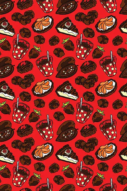 Vector illustration of Chocolate pattern. Seamless vector pattern (background).