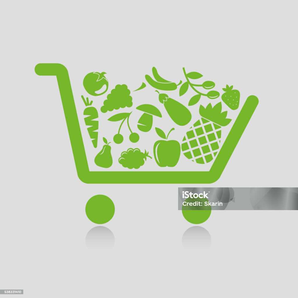 Shopping cart concepts Supermarket stock vector