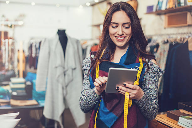 Small business owner with digital tablet