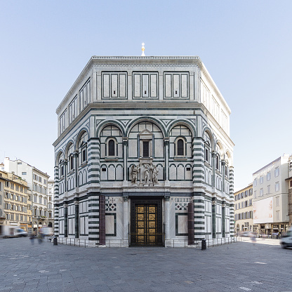 Long exposure of the famous baptistery of San Giovanni in Florence, Tuscany, Italy.