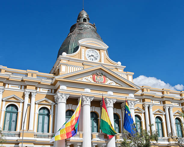 Bolivian Palace of Government (Palacio Quemado) in La Paz, Bolivia stock photo