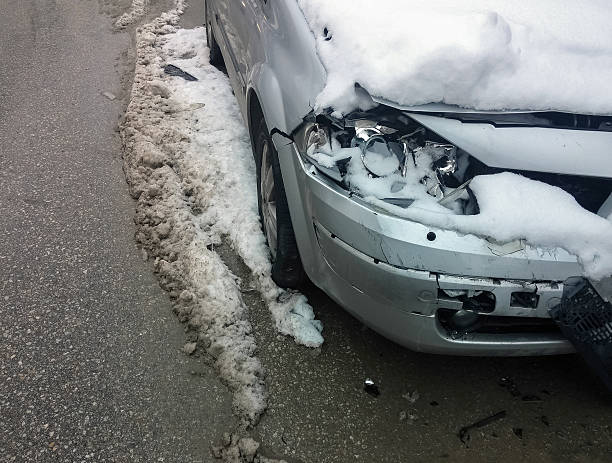 istock car accident in winter. damaged vehicle after crash 538335125
