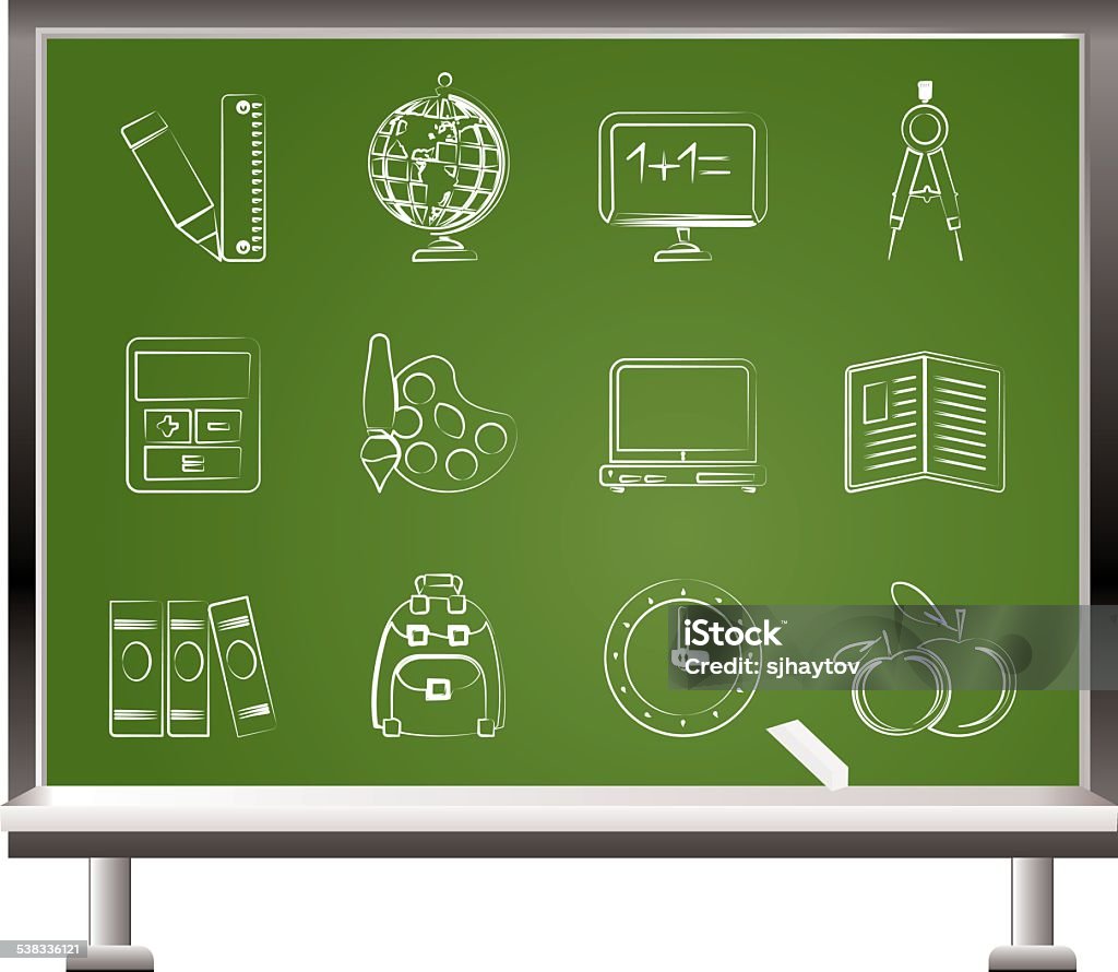 painted with chalk School and education icons painted with chalk School and education icons - vector icon set  2015 stock vector