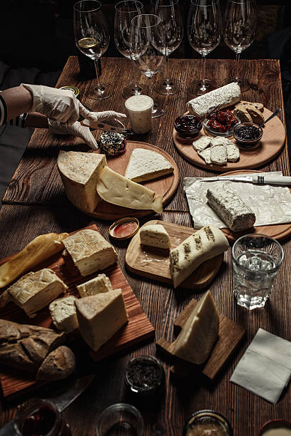istock Various types of cheese with different spices and wine glasses 538336850