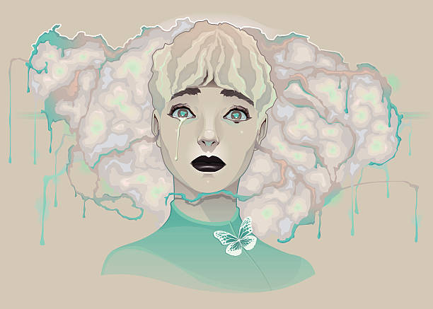 Portrait of a lady vector art illustration