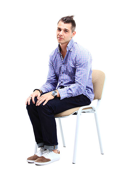 istock Young caucasian handsome man sitting on the chair 538337939