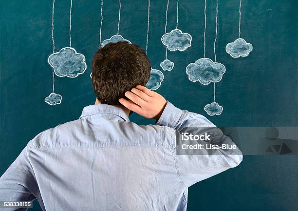 Cloud Computing Concept Stock Photo - Download Image Now - 2015, Adult, Chalkboard - Visual Aid