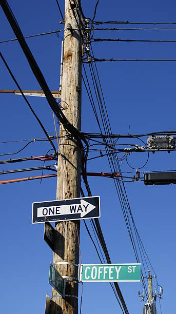 istock One Way and Coffey Street sign 538340037