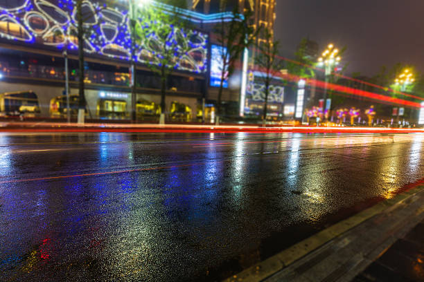 istock light trails in the downtown district,hongkong 538341216