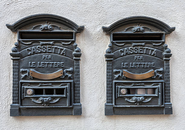 istock Two traditional Italian iron retro postbox for letters. 538344268