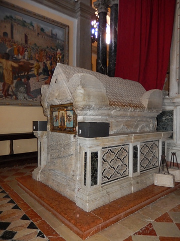 Sarcophagus of the relics of Saint Euphemia in the Church of Saint Euphemia in Old Town of Rovinj, Croatia.