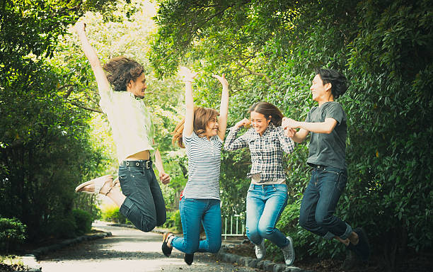 istock Group of friends having fun at the park 538345280