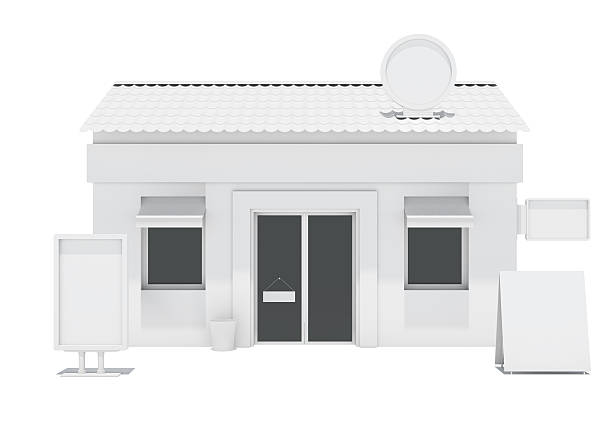 istock Store building with showcase and billboard 538346418