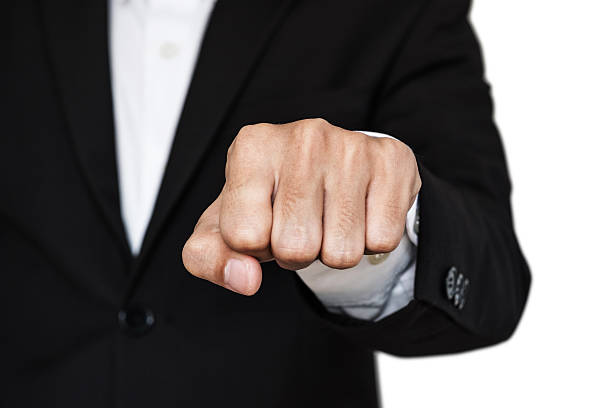 istock Businessman raised up hand forward, for bump fist with co-worker 538346422