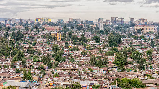 Aerial view of the Addis Ababa stock photo