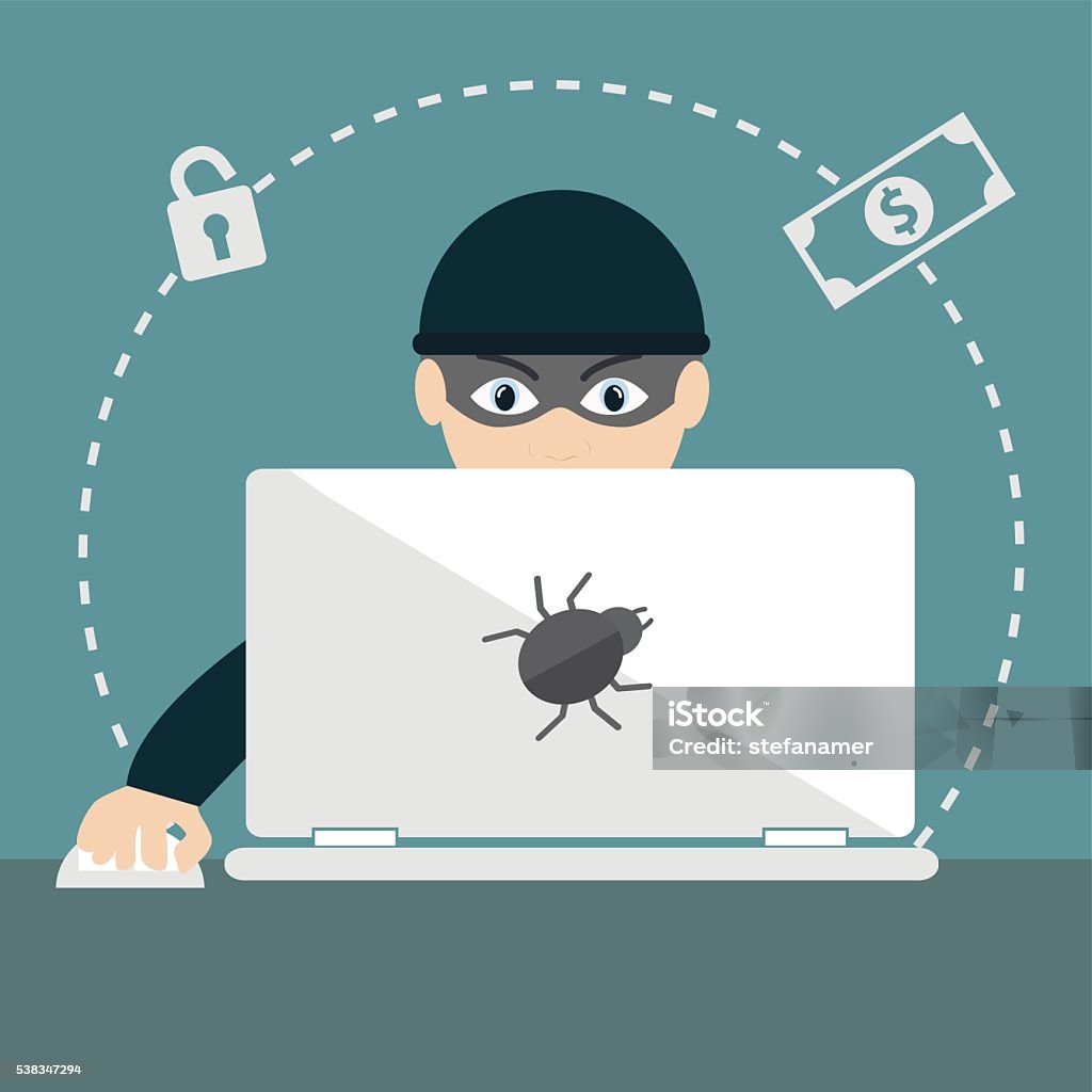 Computer Hacker Net Computer Hacker Spread A Net Isolated Vector Illustration Stock ...