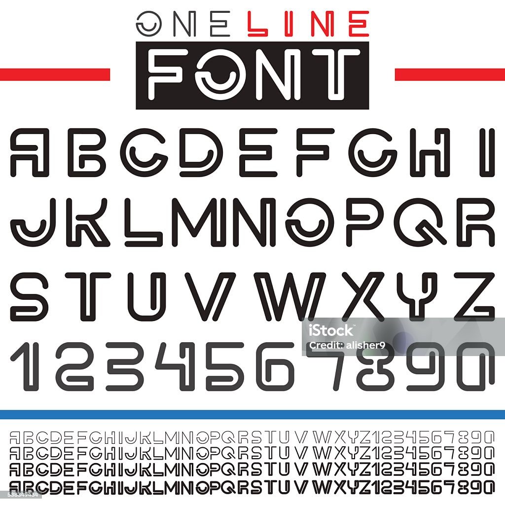 Line Font Stock Illustration - Download Image Now - Alphabet, Arts ...