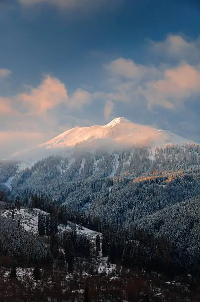 The Majestic BirgitzkÃ¶pfl mountaintop in Austria in the morning light