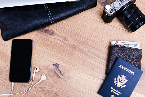 istock Traveling concept with travel items 538350114