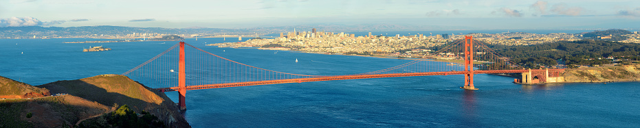 San Francisco Panorama, Golden Gate Bridge from San Francisco Bay