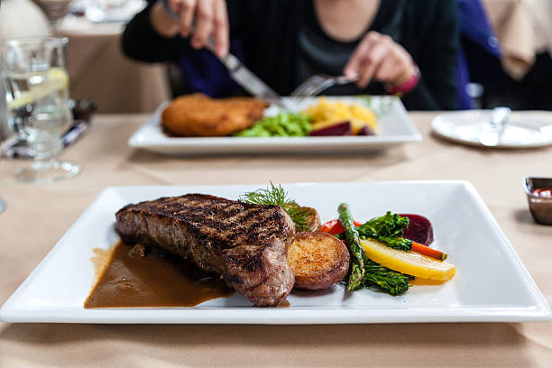 istock Juicy Steak Meal Served With Fresh Vegetables 538353431